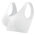 thumbnail image 3 of Xfvqtps 2PC Large Size Sports Bras for Women Mesh Hollow out Wireless Standard Strap Solid Color Elastic Pullover Comfortable Breathable Yoga Bra White*2, 3 of 3