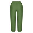 thumbnail image 5 of Women's Summer Comfortable Loose Wide Legged Fashion Solid Color Capris RXIRUCGD Vert, Taille: 5TG, 5 of 5