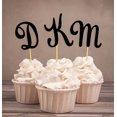 thumbnail image 1 of Darling Souvenir| Custom Initials Wedding Cupcake Toppers| Personalized Party Dessert Decorations - Pack Of 20, 1 of 3