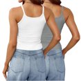 thumbnail image 4 of Timegard Camisoles 2 Pcs pour Femmes Col Rond Côtelé Sans Manches Ajusté Court Haut Décontracté Sortie Camis, 4 of 6