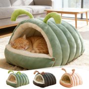 Sentmoon Dog Beds for Small Dogs Cute Dog Bed Winter-warm Pussy and Dog Beds Pussy Beds Semi-enclosed Removable and Washable Pet Beds Indoor Foldable Soft Pussy Bed