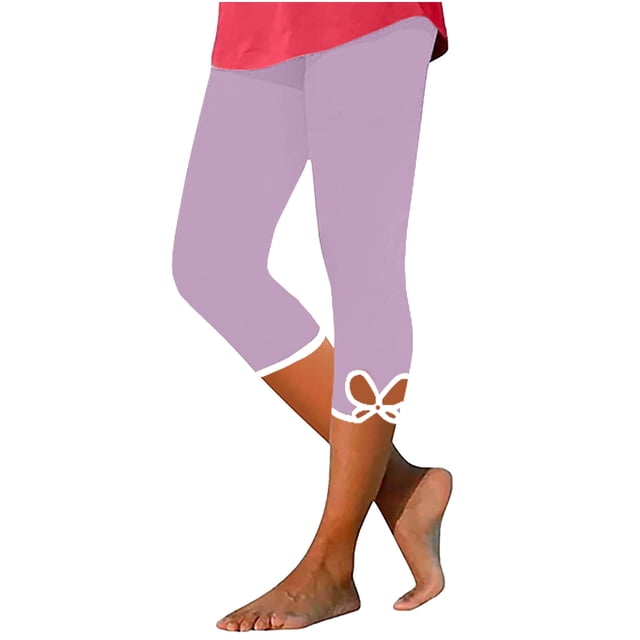 Capris à Enfiler pour Femmes, Coupe Courte Évasée, Jambe Découpée, Taille Régulière, Capris en Polyester, Pantalons Capris Décontractés d'Été pour Dames, Style C-359, Violet, M