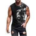 thumbnail image 2 of EGNMCR Débardeurs Homme Nouvelle Mode Décontractée Débardeur Sans Manches pour Homme Col Rond Imprimé Hawaïen Sport Col Rond, 2 of 5