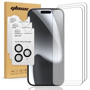 Apple iPhone 17 Pro Max Tempered Glass Screen Protector, 3 Screen Protectors + 3 Camera Lens Protectors