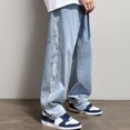 thumbnail image 2 of B91xZ Mens Ripped Jeans Skinny Stretch Comfy Denim Jeans Pants,Blue S, 2 of 5
