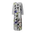 thumbnail image 4 of Robes Grande Taille pour Femmes Robe Longue Aguichant à Imprimé Numérique Col en V avec Poches Robe à Manches Longues Robes à Manches Longues en Liquidation, 4 of 5