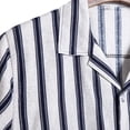 thumbnail image 4 of XZNGL Chemise en Denim Homme Homme Décontracté Boutons Plage Imprimé Rayé Non Positionné Col Rabattu Chemise à Manches Courtes Blouse Chemise pour Homme Décontracté, 4 of 9