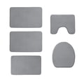 thumbnail image 1 of zanvin Bath Mat Memory Foam Bath Mat 5 Set Bathroom Rugs for 5 Pcs Toilet Mats Universal Soft Comfortable Water Absorption Non-Slip Thick Machine Washable Easy Dry Dark Color, Mom Gifts, 1 of 5