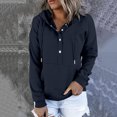 thumbnail image 2 of Timegard Hoodies for Women Button Long Sleeve Sweatshirts Pullover Fall Winter Loose Top with Pocket, 2 of 6