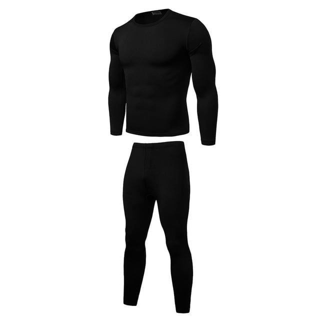 Thermal Underwear for Men Solid Fleece Lined Base Layer Set for Cold Weather