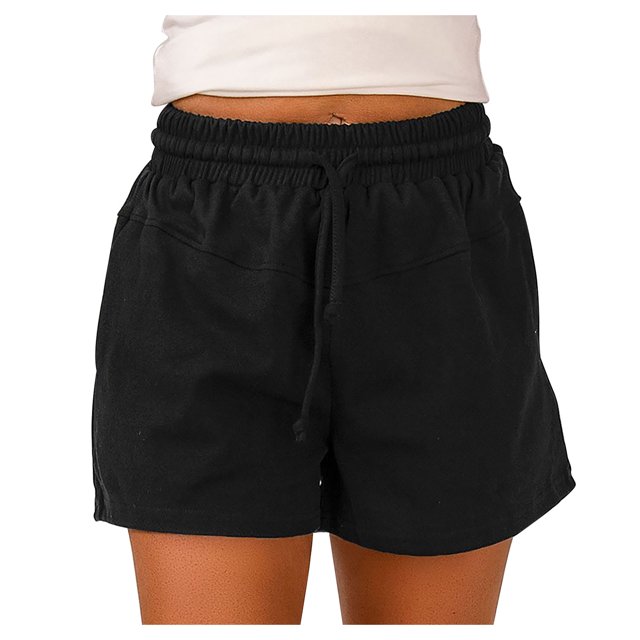 Timegard Womens Shorts Casual Elastic High Waisted Drawstring Athletic Comfy Shorts with Pockets Sweatshorts