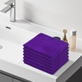 thumbnail image 4 of Fridja Super Soft Washcloths Towel Set 6 Pack, Solid Color Highly Absorbent Wash Cloth for Bathroom, Hotel, Spa and Kitchen, Multi-Purpose Hand Towels and Face Cloths 11.8'' x 27.5'', Purple, 4 of 4