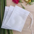 thumbnail image 4 of 100pcs/set Tea Bag Empty Loose Tea Disposable Tea Leaf Pouch Drawstring Fabric Herb Holder DIY Drink Filter Bag, 8x10cm, 4 of 9