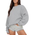 thumbnail image 1 of 2025 Chandail à Manches Longues pour Femmes Chandail Confortable Chandail Décontracté à Col Rond Coupe Ample Chandail de Baseball pour Femmes Chandail à Capuchon Pollover Molleton Automne Chandail Confortable pour Femmes, 1 of 7