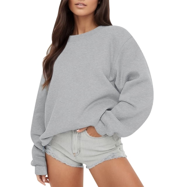 2025 Chandail à Manches Longues pour Femmes Chandail Confortable Chandail Décontracté à Col Rond Coupe Ample Chandail de Baseball pour Femmes Chandail à Capuchon Pollover Molleton Automne Chandail Confortable pour Femmes