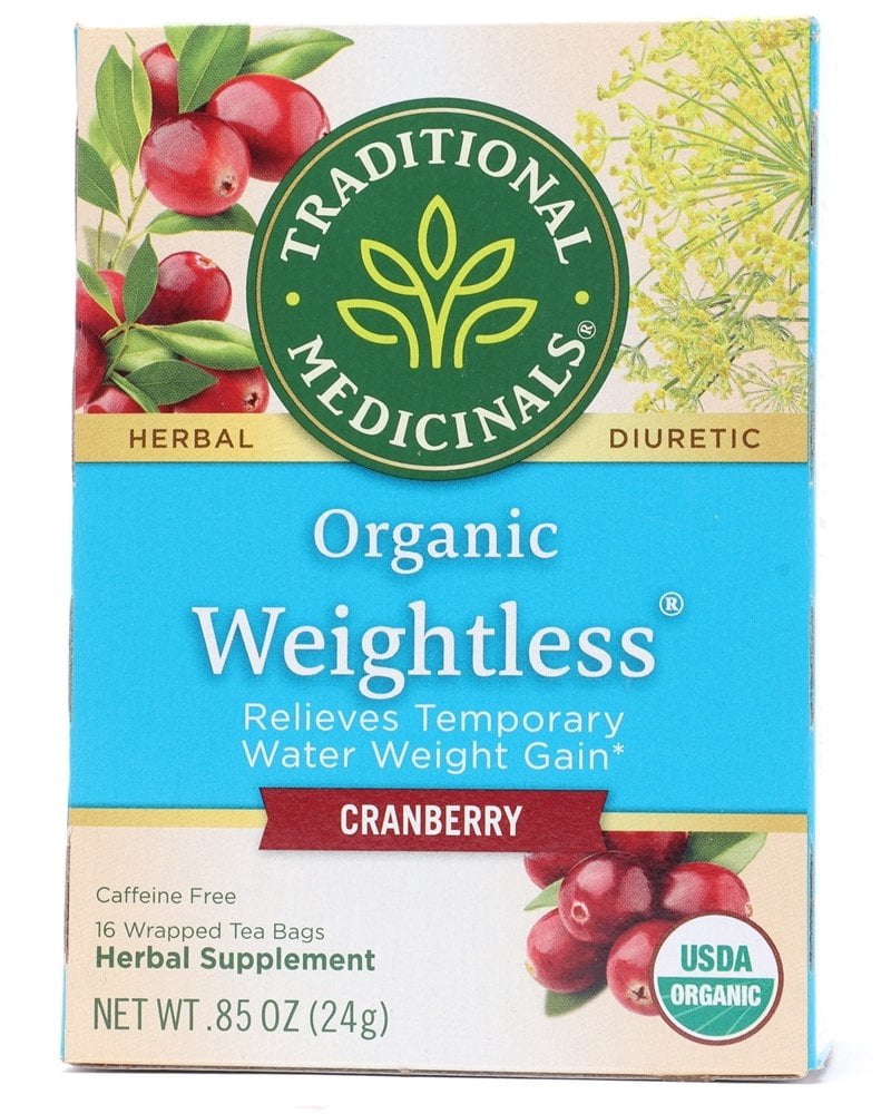 Traditional Medicinals - Organic Weightless Herbal Diuretic Tea Cranberry Flavor - 16 Tea Bags