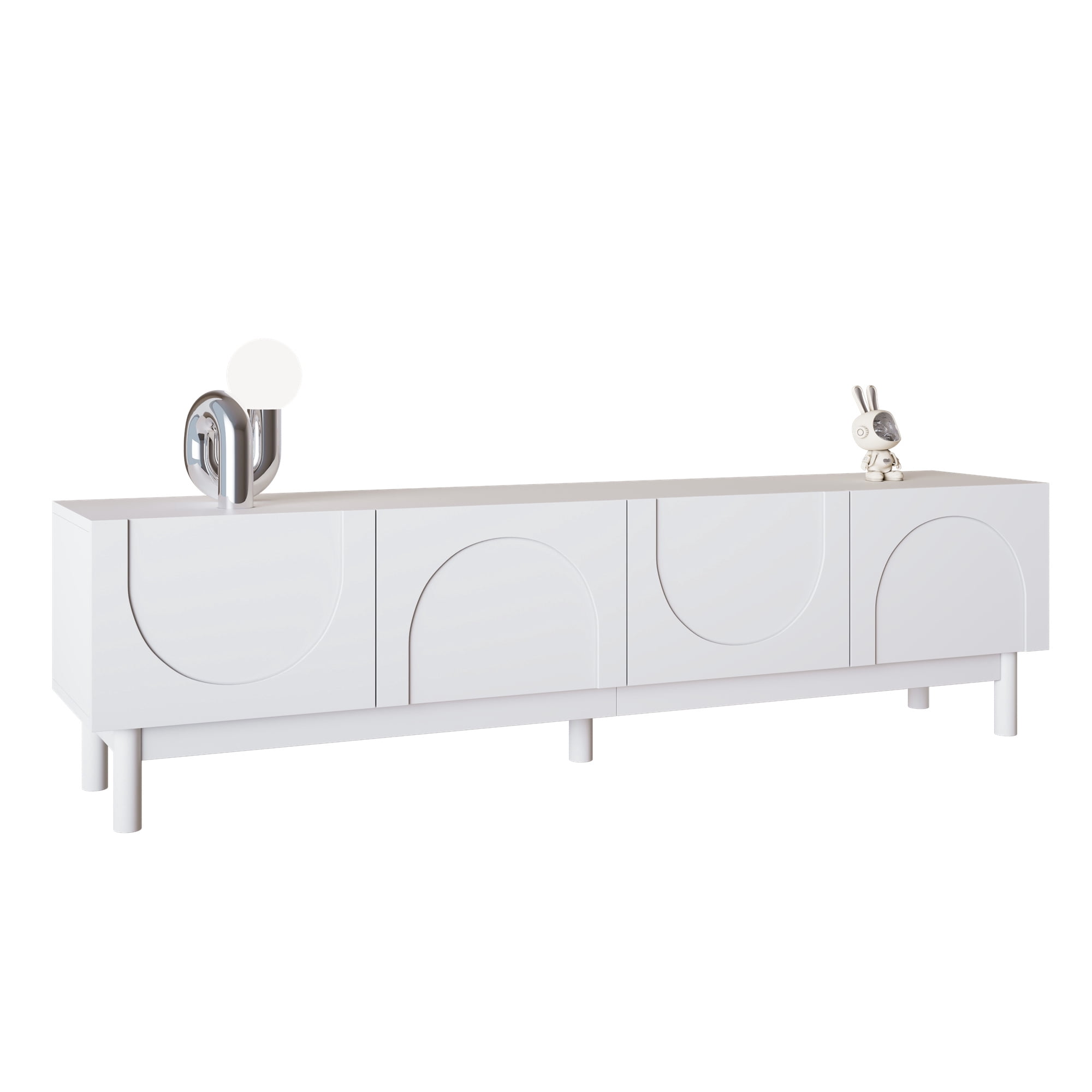 TV furniture, wave shaped structured doors, with layers, TV stand with sturdy legs