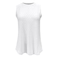thumbnail image 1 of AherBiu Camisoles Boho pour Femmes Col Rond Sans Manches Été Décontracté Tunique à Oeillets Haut Chemises Blouse Couleur Unie, 1 of 4