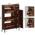 thumbnail image 2 of Yiwa Rattan Shoe Cabinet for Entryway, Hidden Wood Shoe Rack Storage with 3 Flip Drawers, Narrow Freestanding Shoe Organizer Cabinet for Hallway, Easy Assembly, 2 of 8