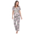 thumbnail image 1 of White Mark Women's Tropical Short Sleeve Button-Down Pajama Set, 1 of 6
