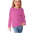 thumbnail image 3 of MeetoTime Girls Long Sleeve Solid Color Shirts Cute Crewneck Casual Blouses Children's Spring Fall Undershirt, 3 of 5