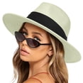 thumbnail image 5 of Meitianfacai Women's Sun Hat, Wide Rimmed Sun Protection Straw Hat Summer UV Protection Beach Cap with Ribbon, 5 of 5