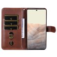 thumbnail image 3 of Case for Google Pixel 6 PRO 5G Zipper Pocket Wallet Leather Case Magnetic Closure Flip Cover - Brown, 3 of 5