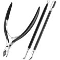 thumbnail image 1 of Cuticle Trimmer with Cuticle Pusher, XUNXMAS Cuticle Remover Cutter Nipper Scissor and Triangle Cuticle Nail Pusher Peeler Scraper, Durable Dead Skin Clipper Manicure Pedicure Tools (Black), 1 of 13