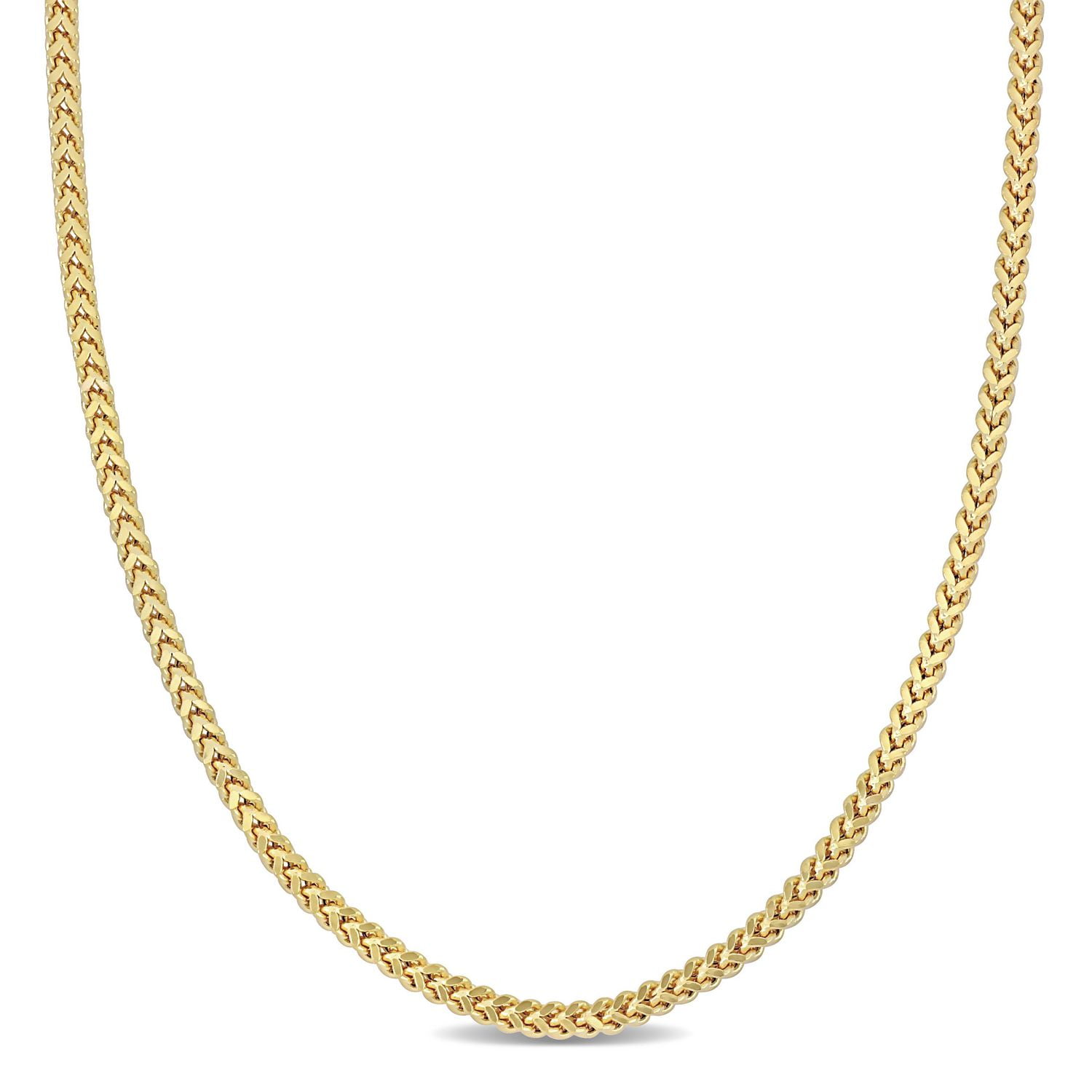 Collier chaîne Franko à maillons de Miabella en or jaune 10K