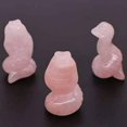 thumbnail image 1 of CHUANK Statue de Serpent de Guérison Sculptée en Quartz Naturel en Cristal Gemstone Mini Reiki - Quartz Rose, 1 of 6