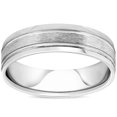 thumbnail image 1 of Men's Brushed 6mm Flat Wedding Band Ring Solid 10K White Gold, 1 of 2