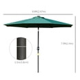 thumbnail image 3 of Outsunny 9ft Solar Patio Umbrella with LED Lights Tilt Canopy, Green, 3 of 10