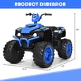 thumbnail image 2 of Patiojoy 12V Electric Kids Quad ATV Ride on Car with LED Lights& Bluetooth Navy, 2 of 6