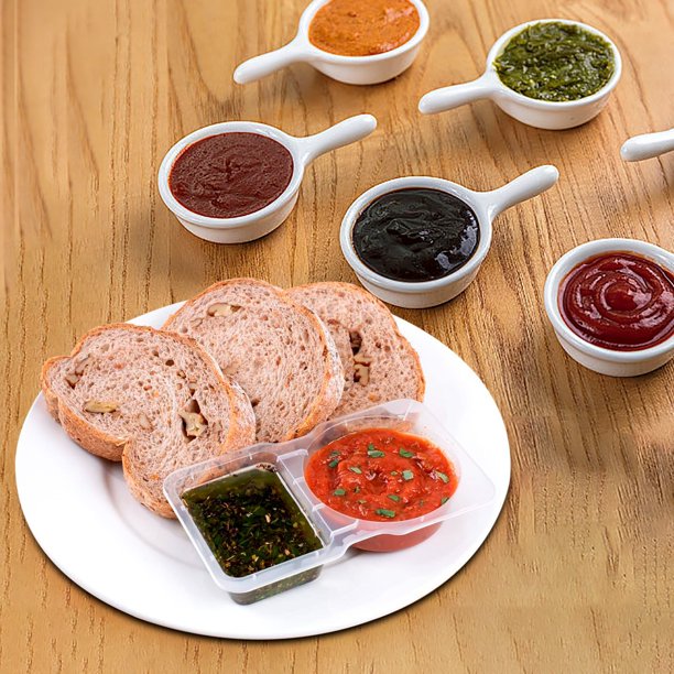 XYAIYT Double Compartment Condiment and Snack Containers with Lids