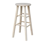 International Concepts 30" Round Top Wooden Bar Stool Unfinished