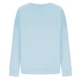 thumbnail image 3 of Mefallenssiah Mode Femmes Décontracté à Manches Longues Col Rond Chandail Ample pour Dames Hauts Blouse Bleu Clair G, 3 of 4