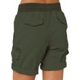 thumbnail image 3 of Innerwin Shorts Été Décontractés Cargo pour Femmes Short de Travail en Lin Extensible Vert Noirâtre TG, 3 of 7