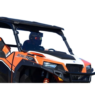 SuperATV Heavy Duty Clear Scratch Resistant Full Windshield for 2016+ Polaris General / General 4 / General XP | Hard Coated for Extreme Durability | Easy Install | USA Made!