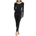 thumbnail image 1 of Ensemble Haut et Bas de sous-Vêtements Thermiques Longs et Fins à Col Ras du Cou pour Femmes, 1 of 5