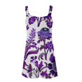 thumbnail image 4 of Pisexur Combinaison Plus de Taille Décontractée Femmes Summer Floral Sans Manches Fronceur Sangle Spaghetti Réglable Extensible Shorts une Pièce avec Poches S-3XL, 4 of 5