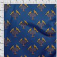 thumbnail image 3 of oneOone Georgette Viscose Fabric Bird & Tree Block Printed Fabric 1 Yard 42 Inch Wide, 3 of 4