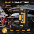 thumbnail image 2 of AVAPOW 6000A Car Battery Jump Starter, Portable Car Jump Starter with Dual USB Quick Charge and DC Output, 12V Jump Pack with Built-in LED Bright Light, Yellow, 2 of 7