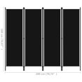 thumbnail image 4 of vidaXL 4-Panel Room Divider Black 200x180 cm, 4 of 4