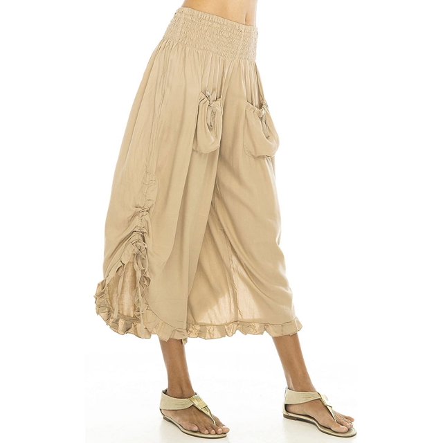 Snoarin Summer Plus Size Cargo Capris for Women Casual Pants With Eastic Waist, Solid Color Splashed Ink Print, Tie Dyed Ink, Seven Point Loose Wide Leg Pants Trousers for Women on Clearance