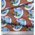 thumbnail image 2 of Soimoi Poly Georgette Fabric Tropical Flower & Heart Printed Fabric 1 Yard 42 Inch Wide, 2 of 3
