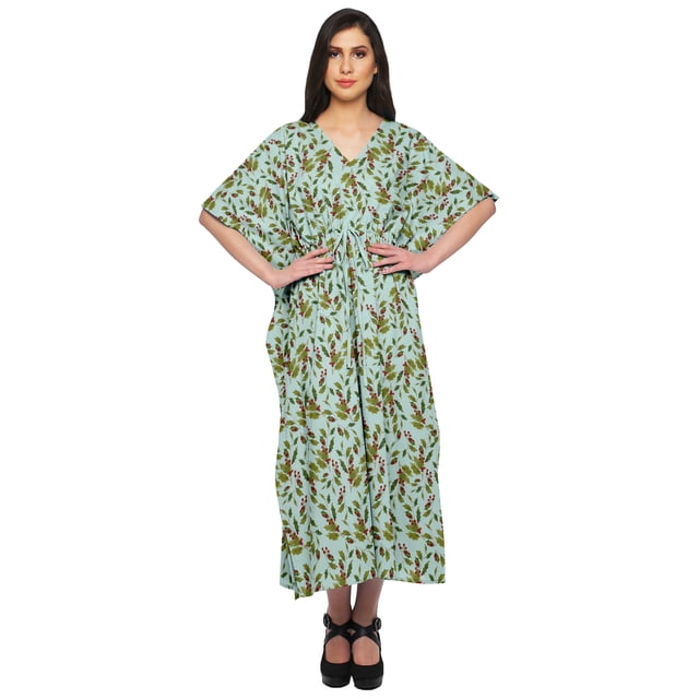 Moomaya Kaftan pour Femmes, Tenue d'Intérieur de Vacances, Robe Maxi, Robe Africaine pour Femmes - XS-M