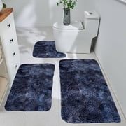 Bathroom Rugs Mat, EDHITNR Mixed Color 3-Piece Set Extra Soft Absorbent Bath Rugs, Non-Slip Quick Dry Machine Washable Thick Plush Bath Mats for Bathroom Floor Tub Shower