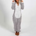 thumbnail image 1 of Mikilon Combinaison Pyjama à Capuche à Manches Longues pour Femmes, Décontractée, Chaude pour l'Hiver, Tenue de Nuit, 1 of 6