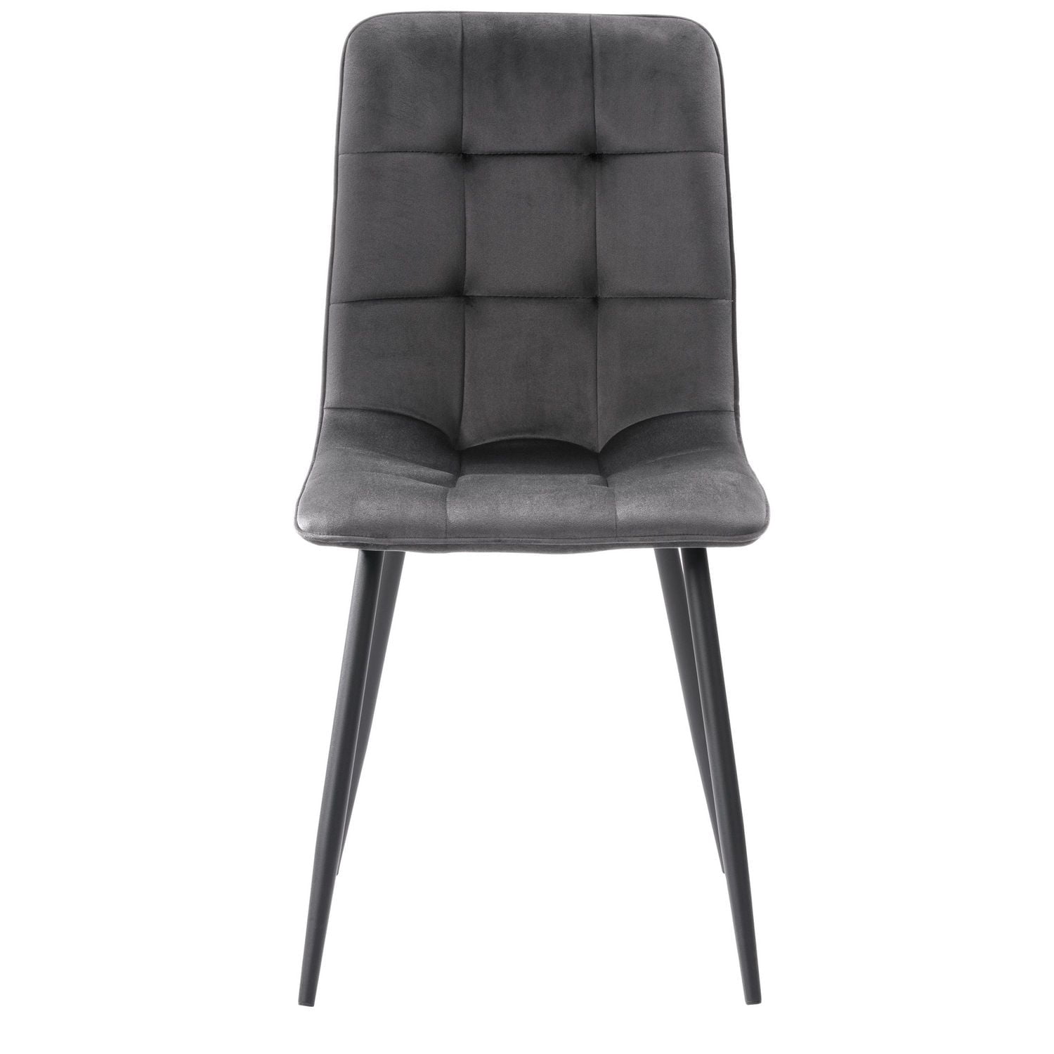 Ensemble de 2 chaises d'appoint d'intérieur CorLiving Nash, rembourrées en velours et pieds évasés en métal noir