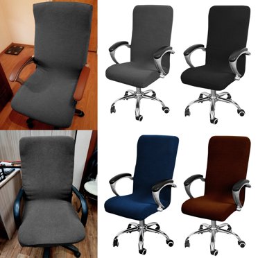 Housses de Chaise de Bureau Housse de Siège de Bureau Tissu Élastique Épais Confortable Rembourré Amovible Housses de Chaise Pivotante pour Chaise de Bureau (Sans Chaises)